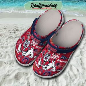 fresno state bulldogs go dogs forever love red design 3d printed classic crocs, fresno state bulldogs unique gifts
