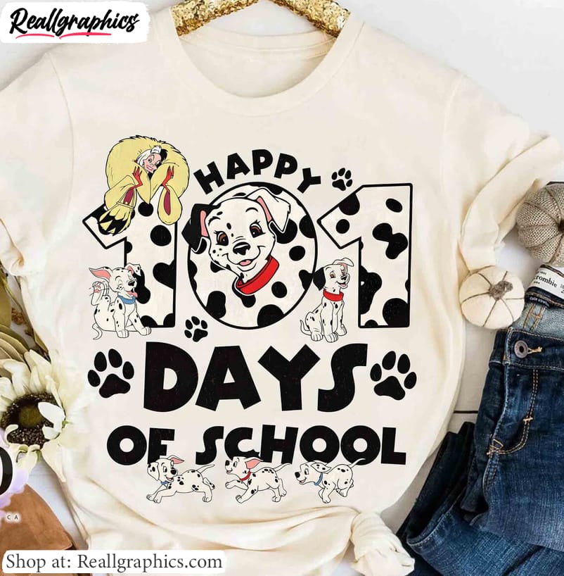 happy-101-days-of-school-vintage-t-shirt-cute-101-dalmatian-shirt-short-sleeve