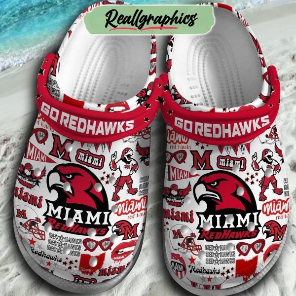 miami redhawks go redhawks 3d printed classic crocs, miami redhawks unique gifts