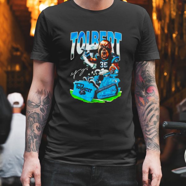 mike tolbert player cartoon signature shirt