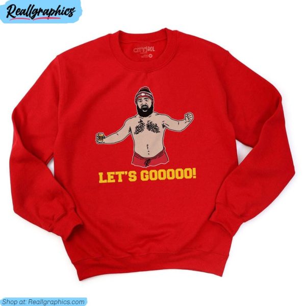 jason kelce shirt, let's gooooo short sleeve unisex t shirt
