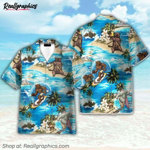 love bear summer vibe funny button's up shirts hawaiian shirt