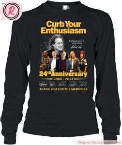 curb your enthusiasm 24th anniversary 2000-2024 thank you for the memories unisex shirt