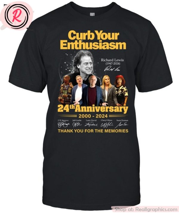 curb your enthusiasm 24th anniversary 2000-2024 thank you for the memories unisex shirt