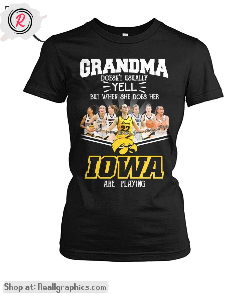 Grandma Doesn't Usually Yell But When She Does Her Iowa Playing Unisex Shirt Grandma Doesn't Usually Yell But When She Does Her Iowa Playing Unisex Shirt