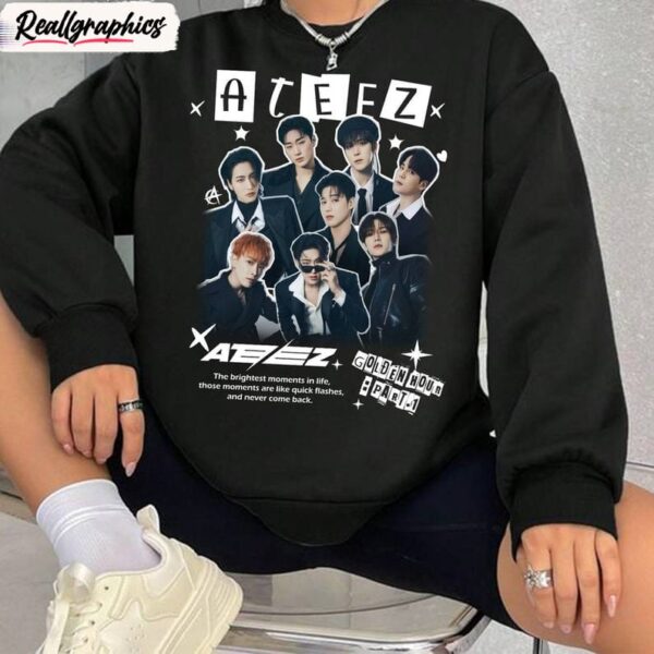 neutral ateez golden hour part 1 album sweatshirt , new rare ateez world tour shirt hoodie