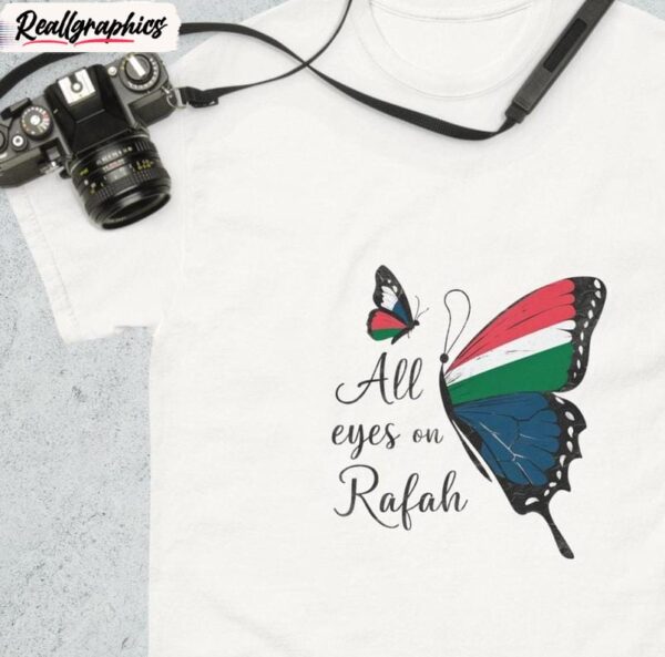 new rare all eyes on rafah shirt, colors butterflies t unisex shirt, hoodie, sweatshirt