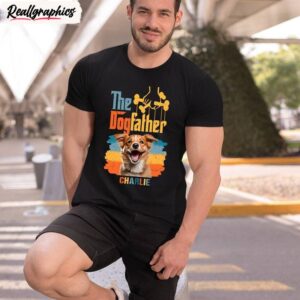 new rare the dogfather shirt, groovy dog dad crewneck long sleeve