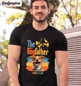 new rare the dogfather shirt, groovy dog dad crewneck long sleeve