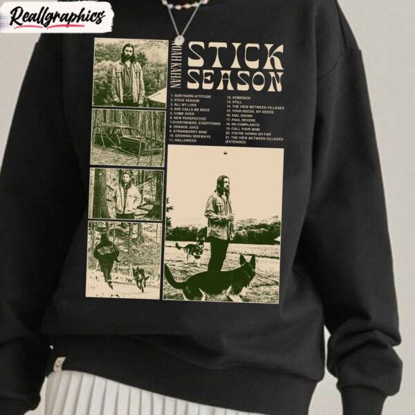 noah kahan stick season cool design shirt, stick season album crewneck long sleeve
