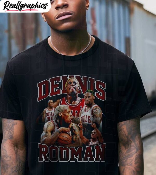 dennis rodman shirt, vintage basketball t shirt short sleeve