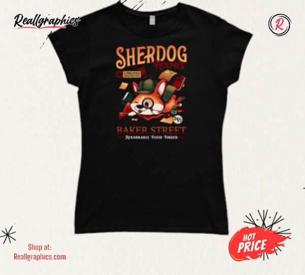 mister sherdog holmes cute corgi detective shirt