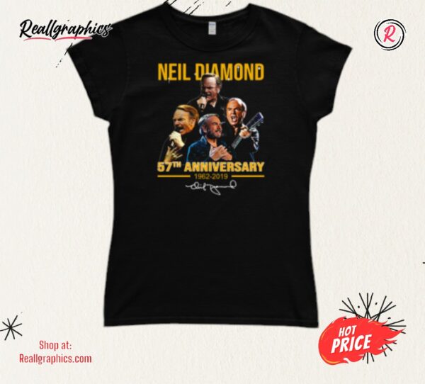 neil diamond 57th anniversary 1962 2019 signature shirt