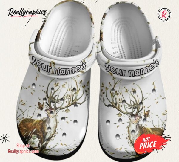deer and butterfly in autumn wind shoes custom shoe birthday gift for men women