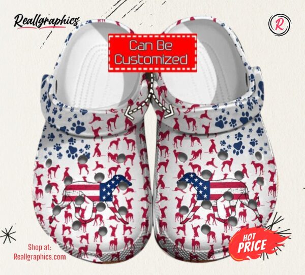 doberman american flag unisex classic crocs