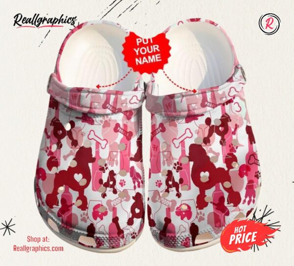 dog poodle wine custom unisex classic crocs