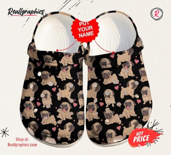 dog pug colorful custom unisex classic crocs