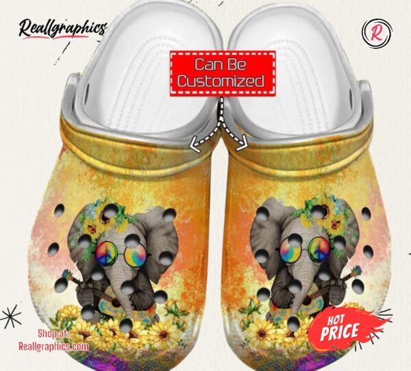 elephant elephant sunflower unisex classic crocs