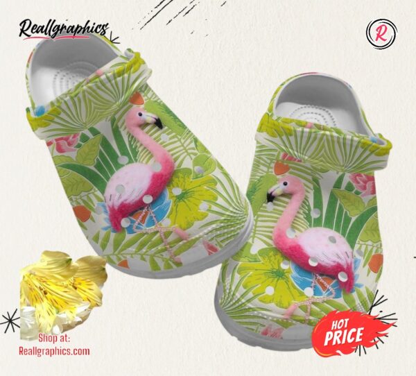 flamingo flower tropical classic crocs shoes