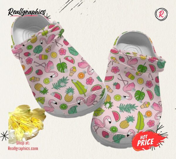 flamingo summer vibes gift for lover classic crocs shoes
