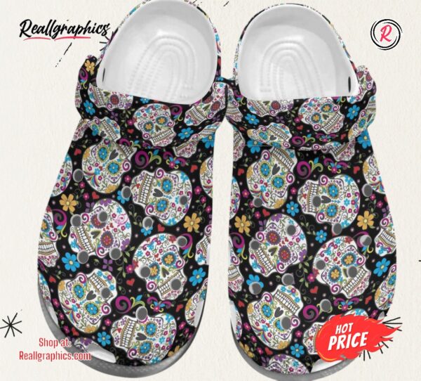 flower skullcap art shoes skullcap classic crocs shoes birthday gifts for men women
