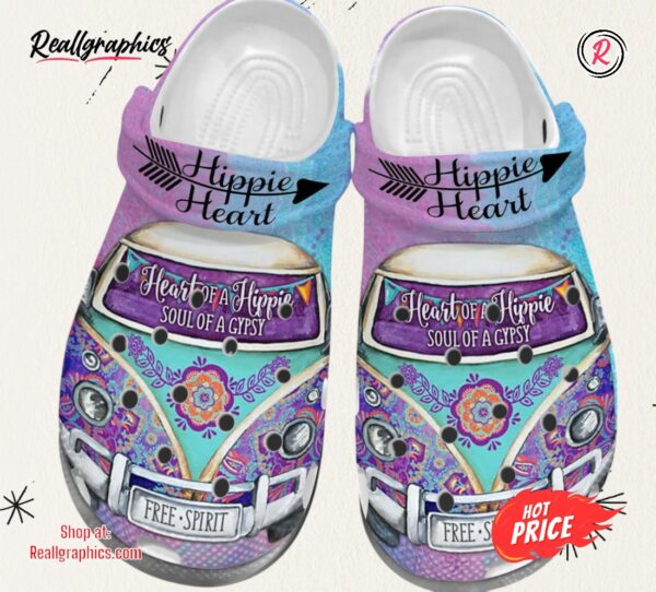 free spirit shoes bus hippie heart classic crocs shoes gifts for women hippie heart