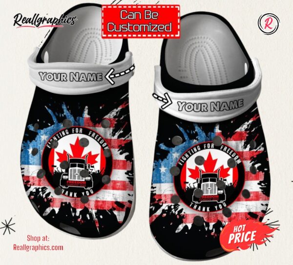 freedom personalized fighting for freedom convoy unisex classic crocs