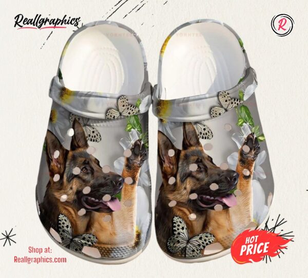 german shepherd daisy butterfly gift for lover classic crocs shoes