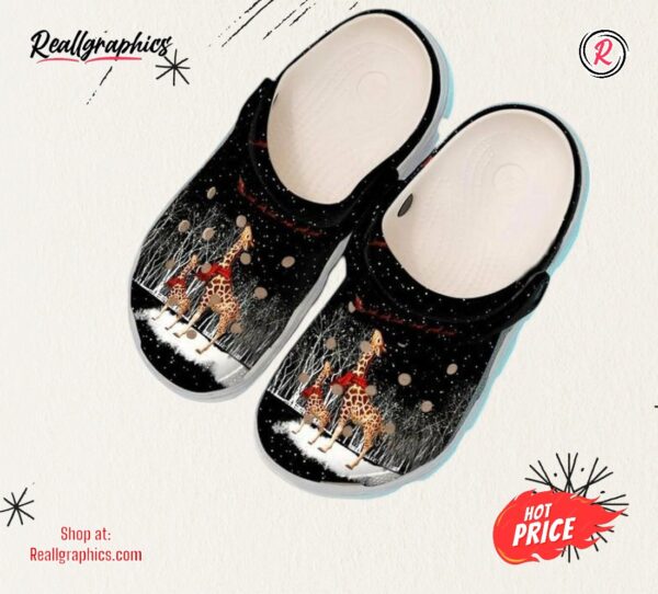 giraffe christmas winter gift for lover classic crocs shoes