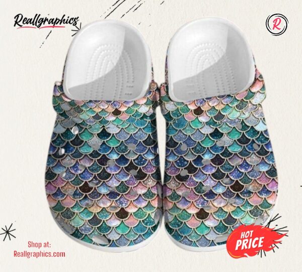 glitter fish scales mermaid classic crocs shoes
