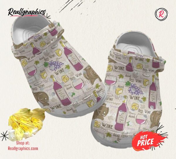 grape wine and cheese gift for lover classic crocs shoes