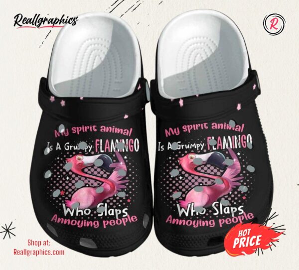 grumpy flamingo my spirit animal shoes clogs gift for girl