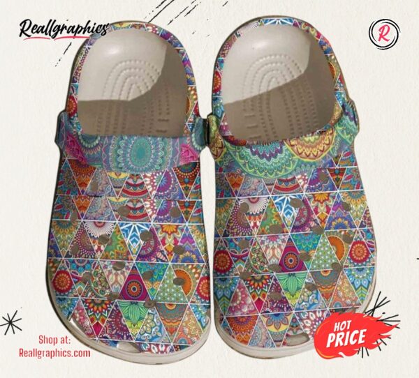 hippie bohemian pattern croc shoes men women free flower shoes classic crocs