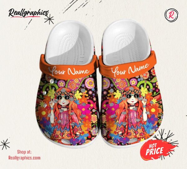 hippie girl comfortable women classic style birthday custom classic crocs shoes