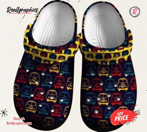 hippie hippie vintage mini van personalized unisex classic crocs