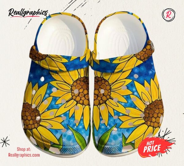 hippie love sunflowers gift for lover classic crocs shoes