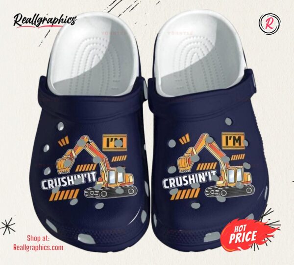 im crushin it excavator funny gift for lover classic crocs shoes