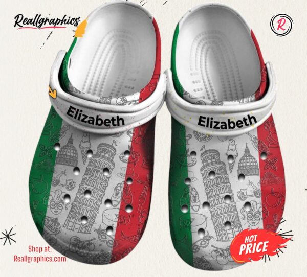 italia flag gift classic crocs shoes