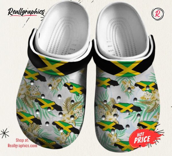 jamaica map and flower gift classic crocs shoes