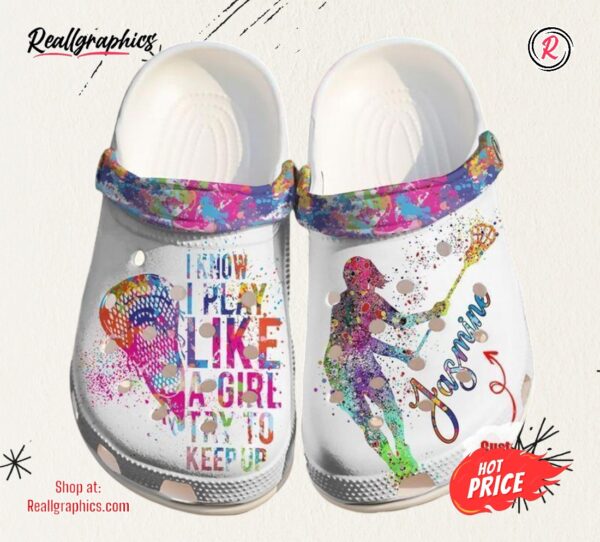 lacrosse personalized try to keep up classic crocs shoes