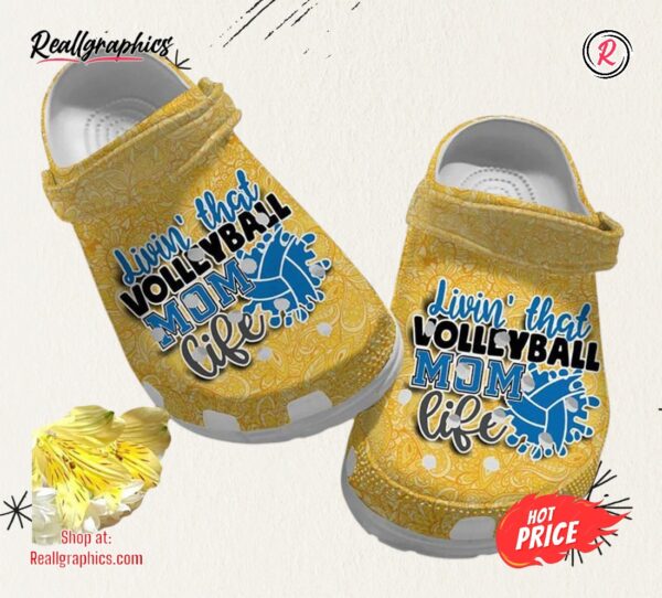 livinthat volleyball mom life classic crocs shoes