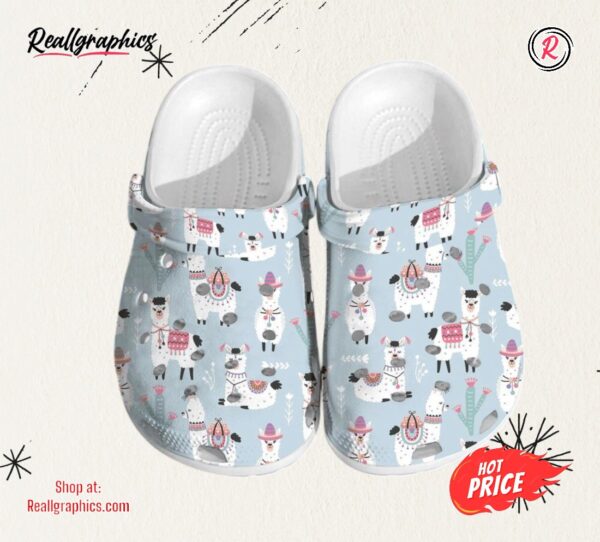 llama llama pattern alpaca gift for lovers comfortable summer unisex classic crocs
