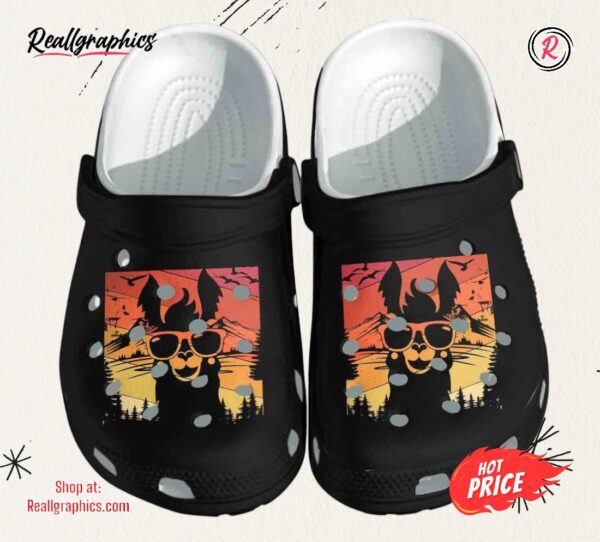 llama retro style alpaca gift for lover classic crocs shoes