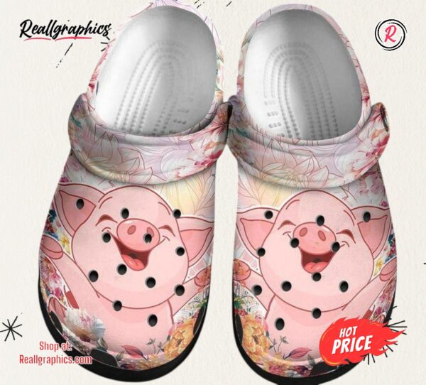 lovely pink pig personalized gift for lover classic crocs shoes