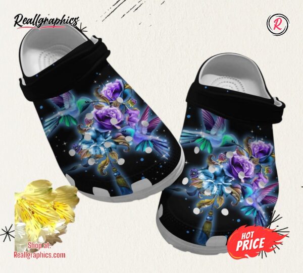 magical flowers with hummingbird custom crocs grandma mother daughter sister