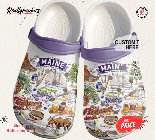 maine personalized classic crocs shoes
