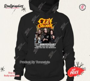 ozzy osbourne 77th anniversary 1948 2025 thank you for the memories shirt