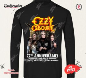 ozzy osbourne 77th anniversary 1948 2025 thank you for the memories shirt