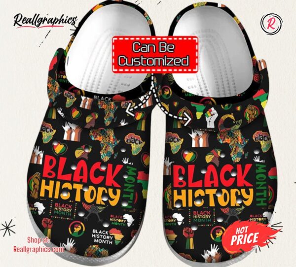 personalized black history month african american classic clogs shoes for men and women