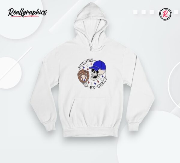 pitchers be crazy skull baseball shirt